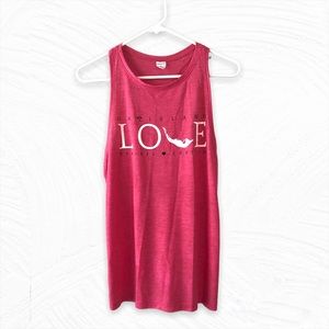 NWOT “On Island” Sanibel ❤️ Captiva Pink LOVE Racerback Tank Top